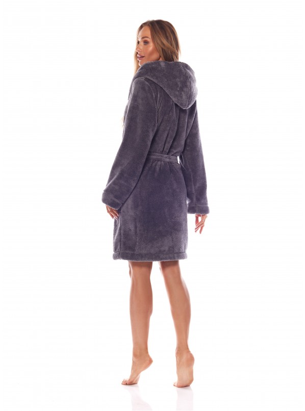 Женский короткий халат с капюшоном L&L DAMSKI 2209 MIKA